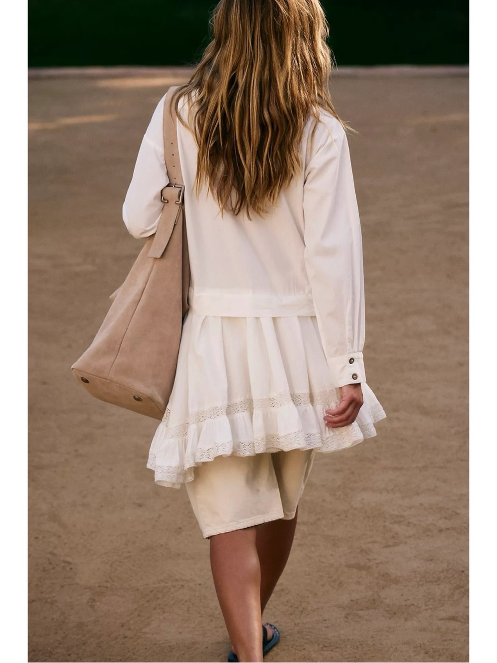 Free People Dainty Ethereal Cottage La Bamba Mini Tunic Dress Ivory White Small - Picture 5 of 14